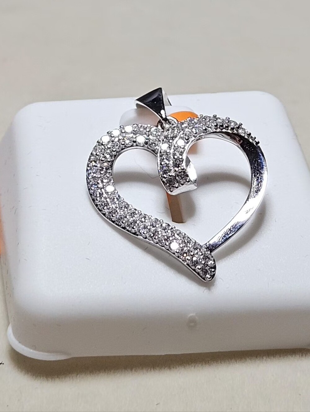 Sparkling Sterling Silver Moissanite Heart Pendant